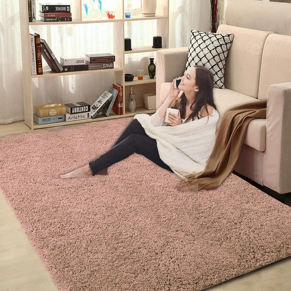 Luxe Home International Carpet Super Soft Anti Slip Vegas Rectangular Rugs For Bedroom,Livingroom(Peach,3X5 Feet) - 3x5 Ft, Peach