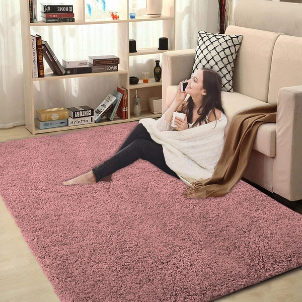 Luxe Home International Carpet Super Soft Anti Slip Vegas Rectangular Rugs For Bedroom,Livingroom(Fuscia,3X5 Feet),Pink - 3x5 Ft, Fuscia