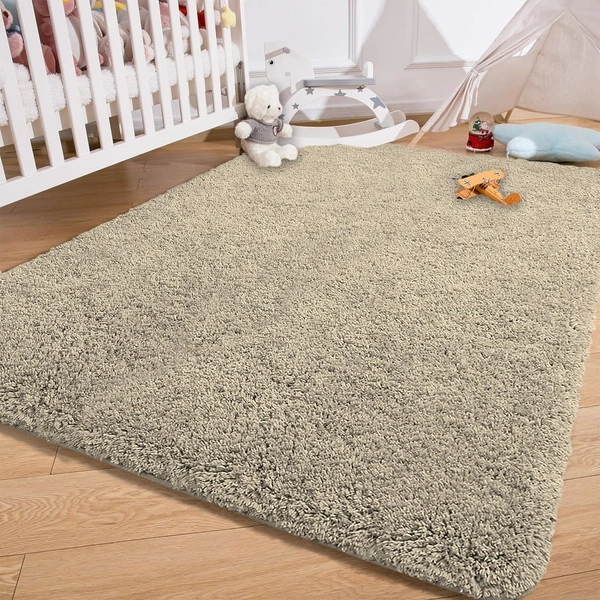 Luxe Home International Carpet Super Soft Anti Slip Vegas Rectangular Rugs For Bedroom,Livingroom(Beige,3X5 Feet) - 3x5 Ft, Beige