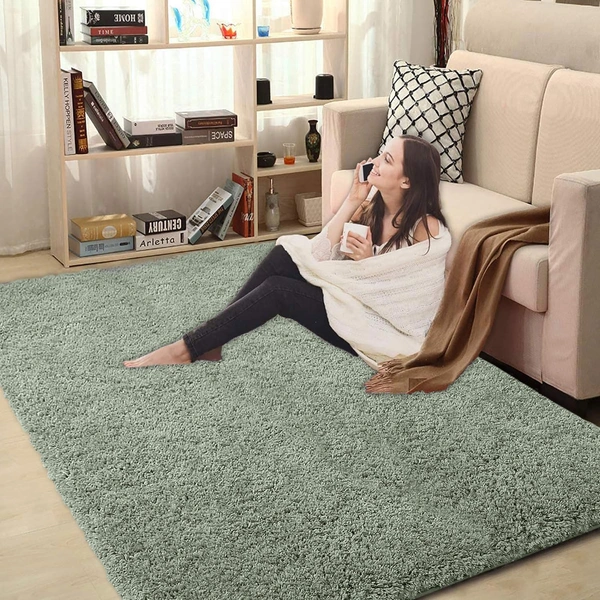 Luxe Home International Carpet Super Soft Anti Slip Vegas Rectangular Rugs For Bedroom,Livingroom(Pastel Green,3X5 Feet) - 3x5 Ft, Pastel Green