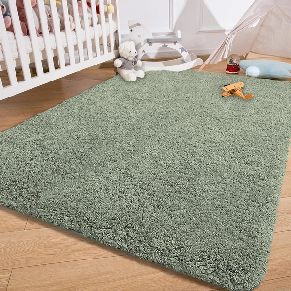 Luxe Home International Carpet Super Soft Anti Slip Vegas Rectangular Rugs For Bedroom,Livingroom(Pastel Green,3X5 Feet) - 3x5 Ft, Pastel Green