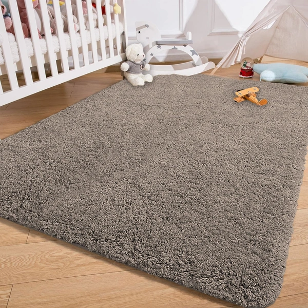 Luxe Home International Carpet Super Soft Anti Slip Vegas Rectangular Rugs For Bedroom,Livingroom(Taupe,4X6 Feet) - 4x6 Ft, Taupe