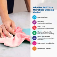 Luxe Home International Cleaning Cloths, All-Purpose Softer Highly Absorbent, Lint Free - Streak Free Washable Cloth for House, Kitchen, Car, Window, Gifts (12in x 12in , Pink , Pack of 10 ) - Pink