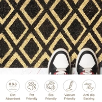 Luxe Home International Diamond Design Coir Doormat for Entrance (71 x 45 cm ) - 71x 45 Cm, Black