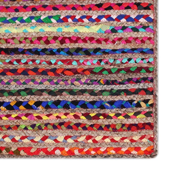 Luxe Home International Hand Made Jute Rug for Living Room, Floor ( Multi, 4x6 Rectangle ) - 4x6 Ft, Multi
