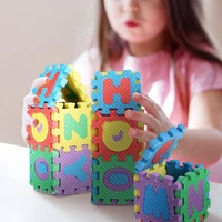 Luxe Home International Kids Puzzle Mat 36 Colorful Eva Tiles Play or Interlocking Learning Alphabet and Number ( Multicolors , Small , Pack of 1 ) - Multi