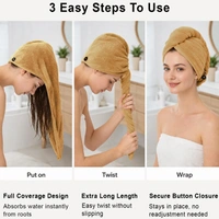Luxe Home International LUXE HOME INTERNATIONAL Microfibre Hair Towel Wrap for Women and Men, Super Absorbent Hair Drying Cap for Long Hair, 23x63.5 cm, Beige, Pack of 1 - 23x63.5 cm Pack of 1, Beige