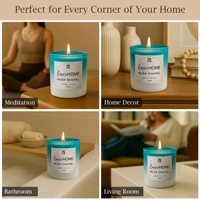 Luxe Home International Musk Shamal Scented Candle 7.5x7 cm for Home Decor Bedroom Living Room Spa Bathroom Party Romantic Dinner and Gifting Pack of 1 Candle - 7.5x7cm, Aqua