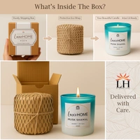 Luxe Home International Musk Shamal Scented Candle 7.5x7 cm for Home Decor Bedroom Living Room Spa Bathroom Party Romantic Dinner and Gifting Pack of 1 Candle - 7.5x7cm, Aqua