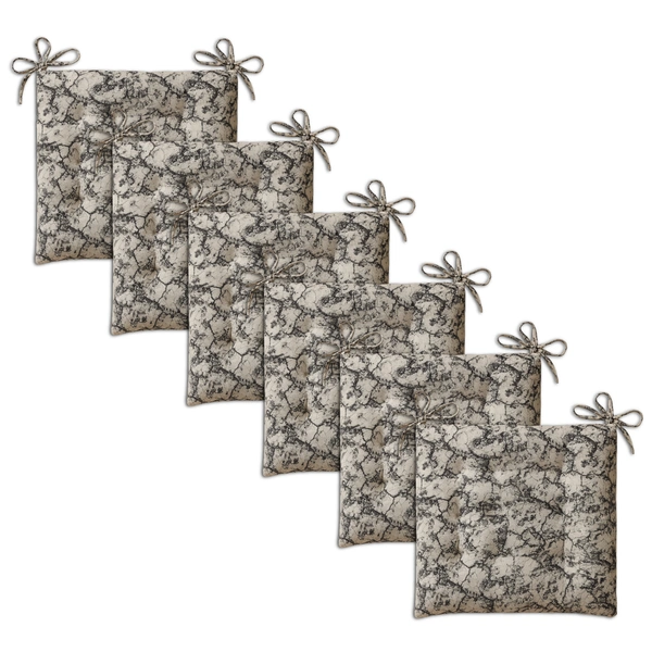 Luxe Home International Polyester Chair Cushion Pad for Office Chair , Soft Cushioned Seat Pad with Ties, Washable & Comfortable Chair Cushion 18X18 Inch, White (Pack of 6) - 45x45 cm, White