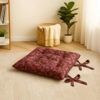 Luxe Home International Polyester Chair Cushion Pad for Office Chair , Soft Cushioned Seat Pad with Ties, Washable & Comfortable Chair Cushion 18X18 Inch, Red (Pack of 4) - 45x45 cm, Red