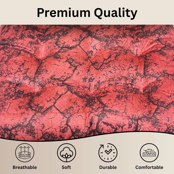 Luxe Home International Polyester Chair Cushion Pad for Office Chair , Soft Cushioned Seat Pad with Ties, Washable & Comfortable Chair Cushion 18X18 Inch, Red (Pack of 1) - 45x45 cm, Red