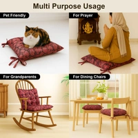 Luxe Home International Polyester Chair Cushion Pad for Office Chair , Soft Cushioned Seat Pad with Ties, Washable & Comfortable Chair Cushion 18X18 Inch, Red (Pack of 1) - 45x45 cm, Red