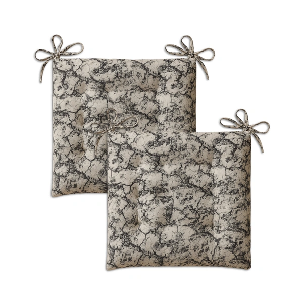 Luxe Home International Polyester Chair Cushion Pad for Office Chair , Soft Cushioned Seat Pad with Ties, Washable & Comfortable Chair Cushion 18X18 Inch, White (Pack of 2) - 45x45 cm, White