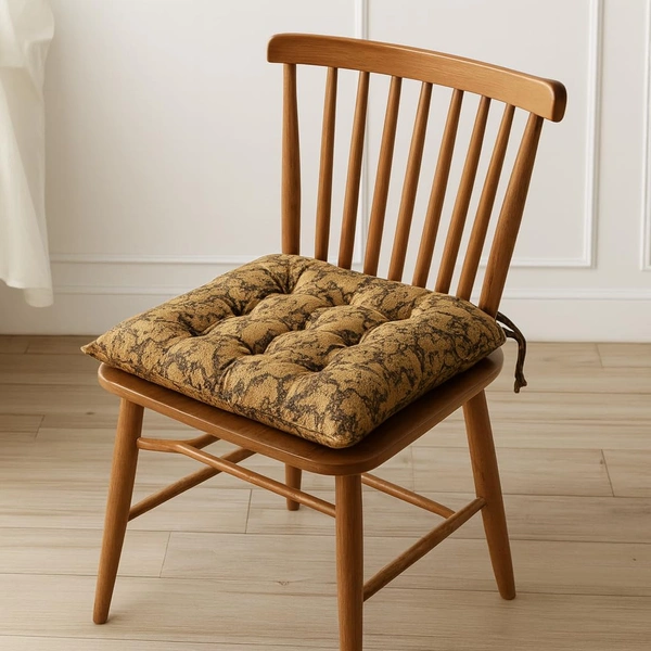 LUXE HOME INTERNATIONAL Polyester Chair Cushion Pad, Soft, Comfortable Back Support, Relaxing Backrest Pillow Cushions with Ties for Home, Office, Livingroom - (18x18 Inch, Brown) Pack of 1