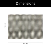 Luxe Home International Rectangular Table Placemat Pack of 2(Black, PVC) - 30x46 cm, Black