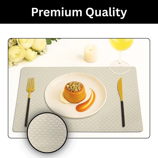 Luxe Home International Rectangular Table Placemat Pack of 2(Beige, PVC) - 30x46 cm, Beige