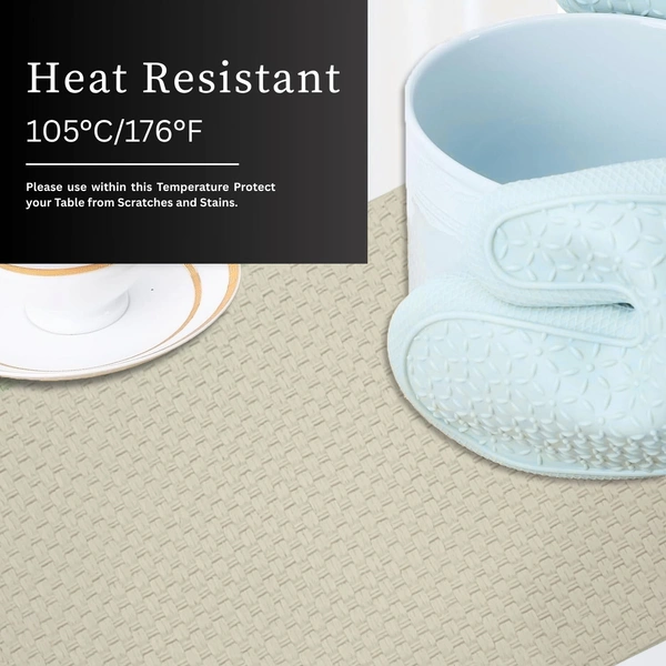 Luxe Home International Rectangular Table Placemat Pack of 2(Beige, PVC) - 30x46 cm, Beige