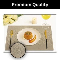 Luxe Home International Rectangular Table Placemat Pack of 2(Gold, PVC) - 30x46 cm, Gold