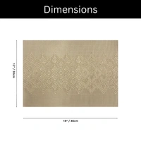 Luxe Home International Rectangular Table Placemat Pack of 2(Gold, PVC) - 30x46 cm, Gold