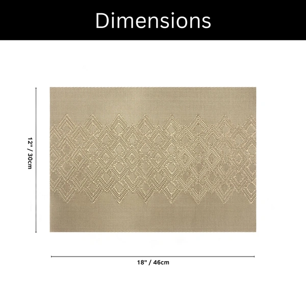 Luxe Home International Rectangular Table Placemat Pack of 2(Gold, PVC) - 30x46 cm, Gold