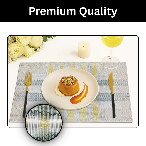 Luxe Home International Rectangular Table Placemat Pack of 2(White, PVC) - 30x46 cm, White