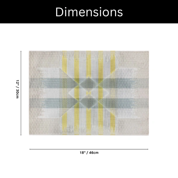 Luxe Home International Rectangular Table Placemat Pack of 2(White, PVC) - 30x46 cm, White