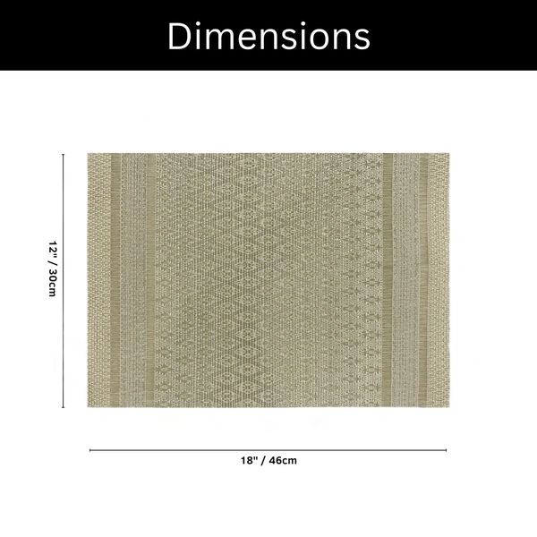 Luxe Home International Rectangular Table Placemat Pack of 2(Gold, PVC) - 30x46 cm, Gold