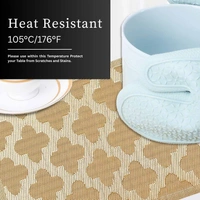 Luxe Home International Rectangular Table Placemat Pack of 2(Gold, PVC) - 30x46 cm, Gold