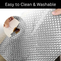 Luxe Home International Rectangular Table Placemat Pack of 2(Silver, PVC) - 30x46 cm, Silver