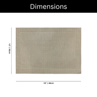Luxe Home International Rectangular Table Placemat Pack of 2(Gold, PVC) - 30x46 cm, Gold