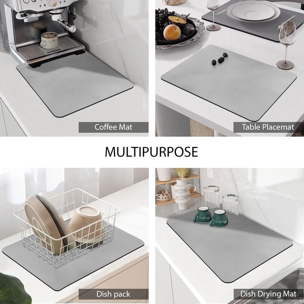 Luxe Home International Rectangular Table Placemat Pack of 2(Grey, Rubber) - 30x40 cm, Grey