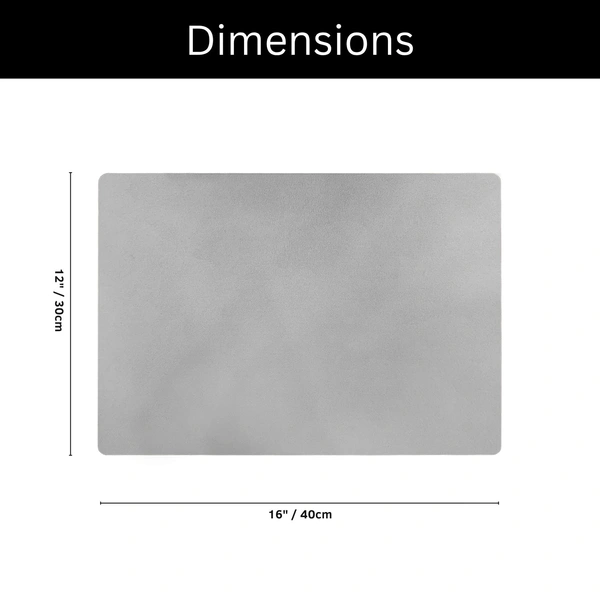 Luxe Home International Rectangular Table Placemat Pack of 2(Grey, Rubber) - 30x40 cm, Grey