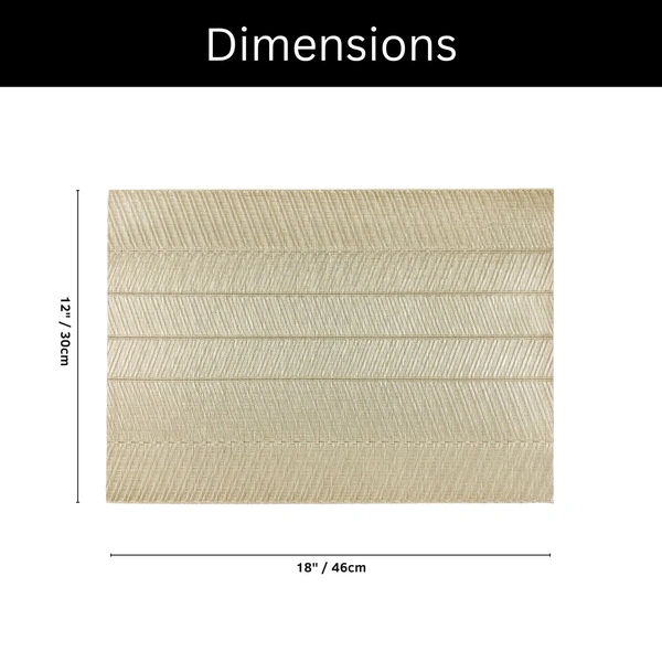 Luxe Home International Rectangular Table Placemat Pack of 2(Gold, PVC) - 30x46 cm, Gold