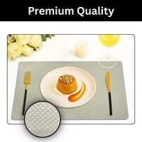 Luxe Home International Rectangular Table Placemat Pack of 2(Grey, PVC) - 30x46 cm, Grey