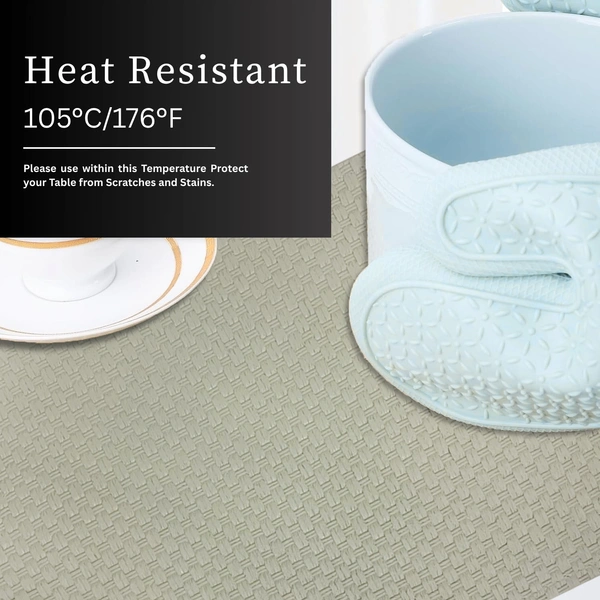 Luxe Home International Rectangular Table Placemat Pack of 2(Grey, PVC) - 30x46 cm, Grey