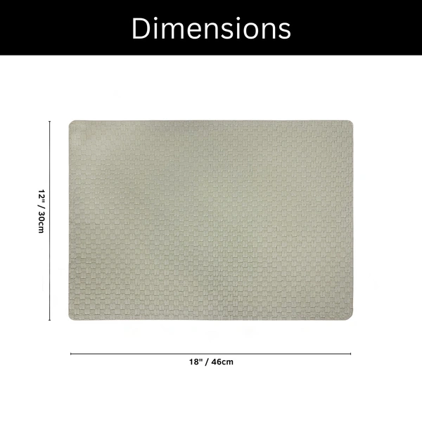 Luxe Home International Rectangular Table Placemat Pack of 2(Grey, PVC) - 30x46 cm, Grey
