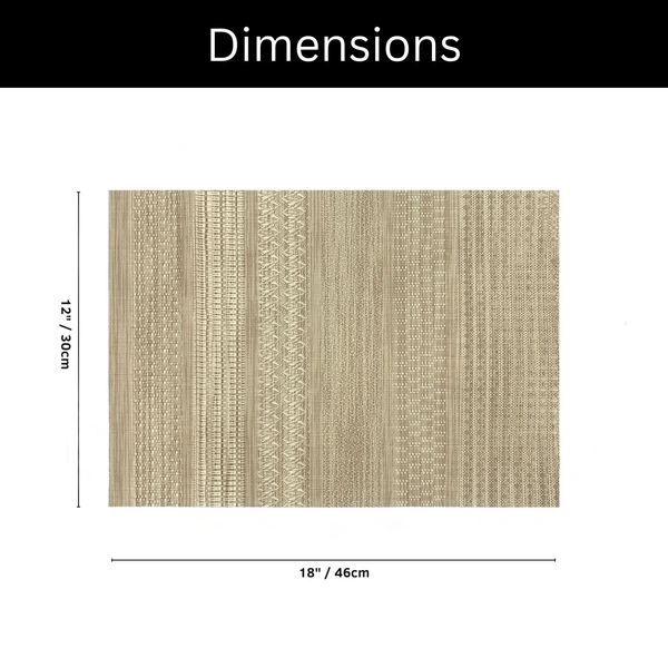 Luxe Home International Rectangular Table Placemat Pack of 2(Gold, PVC) - 30x46 cm, Gold