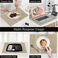 Luxe Home International Rectangular Table Placemat Pack of 2(Gold, PVC) - 30x46 cm, Gold