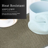 Luxe Home International Rectangular Table Placemat Pack of 2(Grey, Polyester) - 30x46 cm, Grey