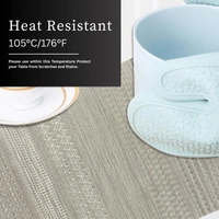 Luxe Home International Rectangular Table Placemat Pack of 4 (Silver, PVC) - 30x46 cm, Silver