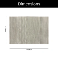 Luxe Home International Rectangular Table Placemat Pack of 4 (Silver, PVC) - 30x46 cm, Silver