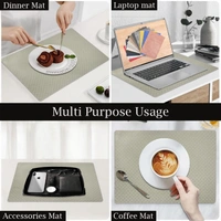 Luxe Home International Rectangular Table Placemat Pack of 4 (Grey, PVC) - 30x46 cm, Grey