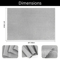 Luxe Home International Rectangular Table Placemat Pack of 4 (Silver, PVC) - 30x46 cm, Silver