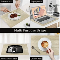 Luxe Home International Rectangular Table Placemat Pack of 4 (Gold, PVC) - 30x46 cm, Gold