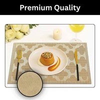 Luxe Home International Rectangular Table Placemat Pack of 4 (Gold, PVC) - 30x46 cm, Gold