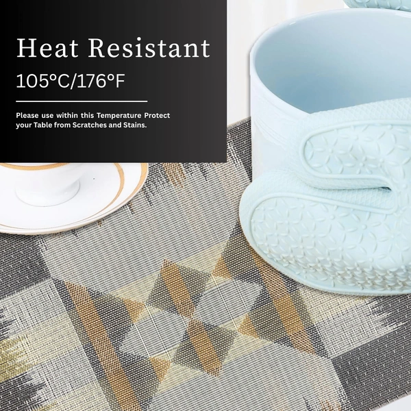 Luxe Home International Rectangular Table Placemat Pack of 4 (Black, PVC) - 30x46 cm, Black