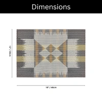 Luxe Home International Rectangular Table Placemat Pack of 4 (Black, PVC) - 30x46 cm, Black