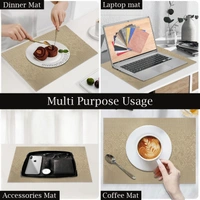 Luxe Home International Rectangular Table Placemat Pack of 4 (Gold, PVC) - 30x46 cm, Gold