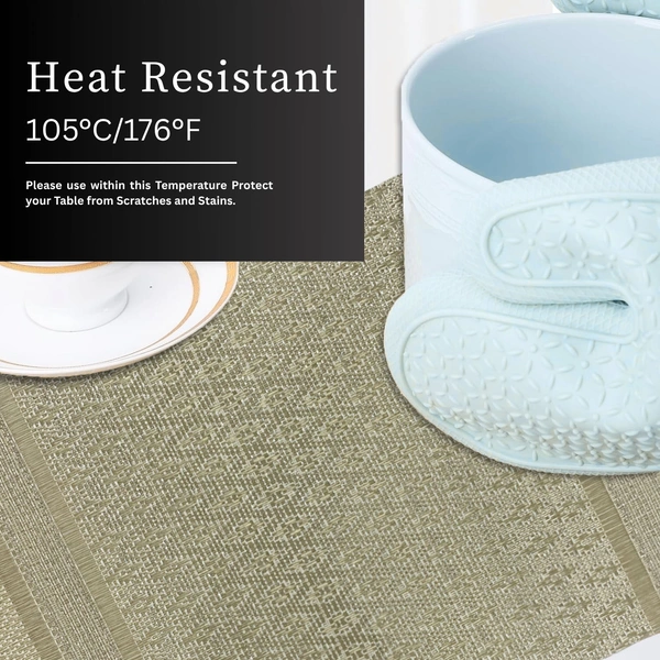 Luxe Home International Rectangular Table Placemat Pack of 4 (Gold, PVC) - 30x46 cm, Gold